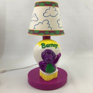 Vintage 1993 Barney The Purple Dinosaur Bedside Lamp Great