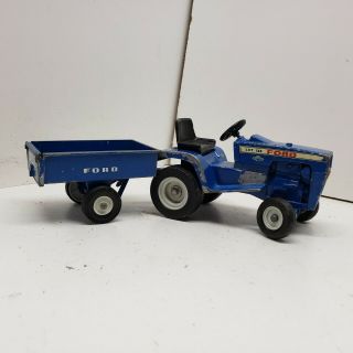Vintage Ertl Ford Lgt 145 Lawn And Garden Tractor And Trailer Cart