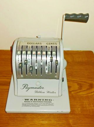 Paymaster Ribbon Writer Series 8000 Vintage Check Writer -