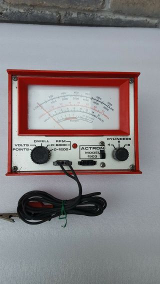 Vintage Actron Engine Tune - Up Analyzer Tach Rpm Volts Model 1503 Made In Usa