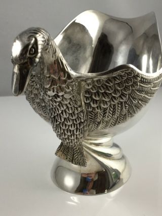 Vintage Silver Plated Silea Swan Sauce Boat Heavy