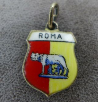 Vintage Made In Germany 800 Silver Enamel Roma Enamel Charm Romulus And Remus