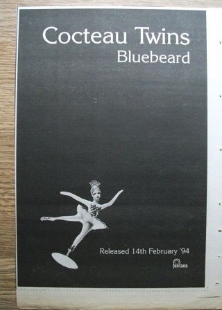 Cocteau Twins - Bluebeard - 1994 - Vintage Nme Advert Poster - A4 Size