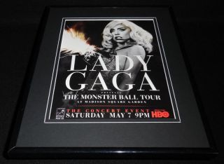 Lady Gaga 2011 Monster Ball Tour Framed 11x14 Vintage Advertisement