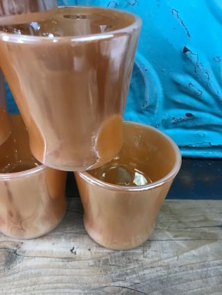 10 Vintage Anchor Hocking Fire King Peach/copper D Handle Luster mugs cups 2