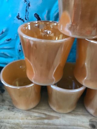 10 Vintage Anchor Hocking Fire King Peach/copper D Handle Luster mugs cups 4