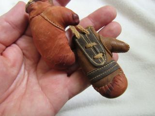 Vintage Leather Boxing Gloves - Antique Old Sports Miniature Salesman Sample 4