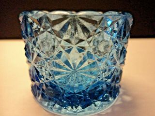 Vintage Degenhart Glass Daisy And Button Blue Salt Dip Cellar Hallmarked Exc