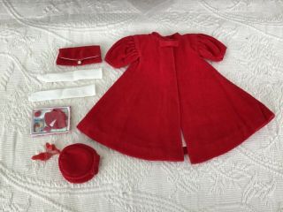 Vintage Barbie Red Flare Complete W/miniature Nrfb Outfit Gloves Hat Shoes