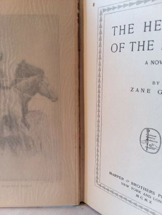 Zane Grey THE HERITAGE OF THE DESERT vintage western 1910 1st edition HB 5