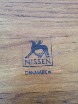 Vtg Nissen Denmark Cheese Tray End Grain Teak Hard Wood Cutting Board 12 