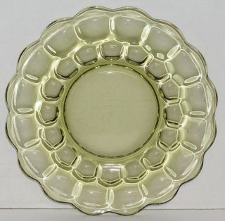 Vtg Set 6 Imperial Glass Provincial Thumbprint Green Snack Luncheon Plates Vcug