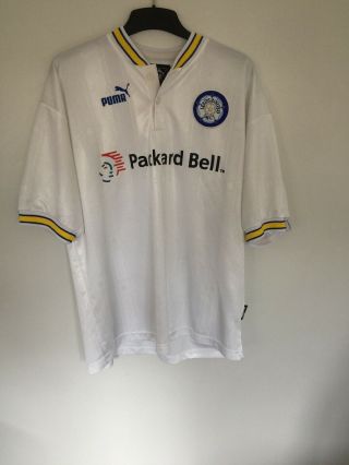 Leeds United Shirt Uk Mens Large Packard Bell Puma Vintage Home Jersey