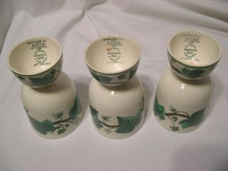 vintage Set of 3 Wedgwood of Etruria Napoleon Ivy Double Egg Cups 4