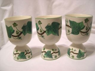 vintage Set of 3 Wedgwood of Etruria Napoleon Ivy Double Egg Cups 5