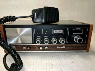 Vtg 1977 Royce 1 - 621 Am Transceiver Cb Radio Base Station - 40 Channels,  Mic