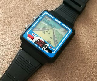 Vintage Welde Car Race Game Lcd Watch Rare From 1980 