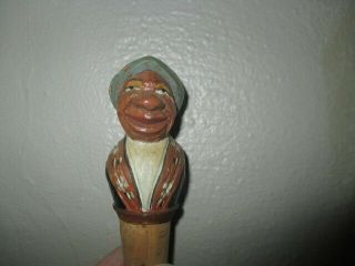 Vintage German Germany Wood Wooden Cork Head Bottle Stopper Gypsy Man Carved