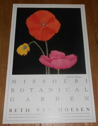 1985 Vintage Poster Signed Beth Van Hoesen - Missouri Botanical Garden