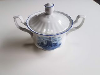 Ter Steege Sugar Bowl and Creamer Set Vintage Hand Painted Porcelain Holland 3