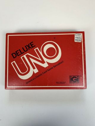 Vintage Deluxe Uno Card Set 1978 With Score Paper,  Pencil,  Cards,  Holder 98