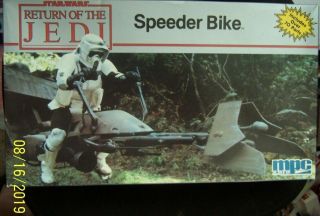 Ertl Mpc Return Of The Jedi Speeder Bike Model Kit 8928 Star Wars Vintage