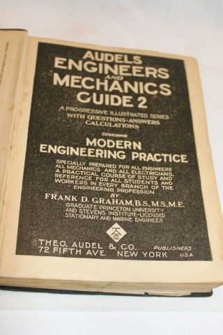 Audels Engineers and Mechanics Guide 2 (1921) Vintage 2