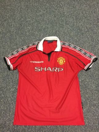 Vintage Umbro Manchester United Football Shirt L Made In Uk