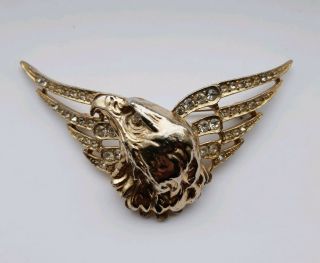 Vintage Butler And Wilson Winged Eagle Bird Rhinestone Brooch Pin