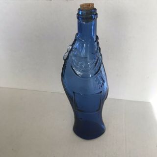 ﻿vintage Blue Fish - Shaped Cobalt Blue 10 " Wine Bottle Decanter