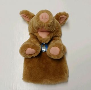 Vintage 1984 Dakin Brown Penrod Pig Plush Puppet With Tags