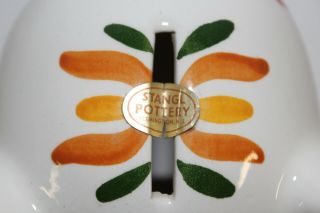 Vintage Stangl Pottery Pig Piggy Bank Orange Green Tulip Foil Label Signed;