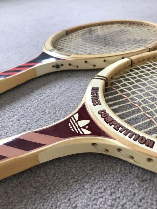 Vintage Wooden Adidas Nastase Tennis Racket X2