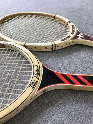 Vintage Wooden Adidas Nastase Tennis Racket X2 3