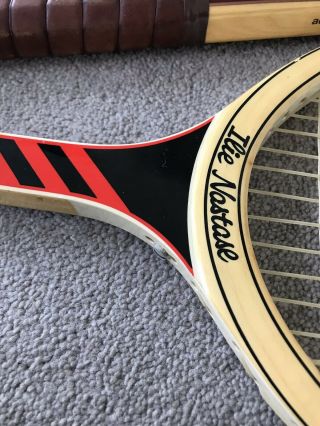 Vintage Wooden Adidas Nastase Tennis Racket X2 5