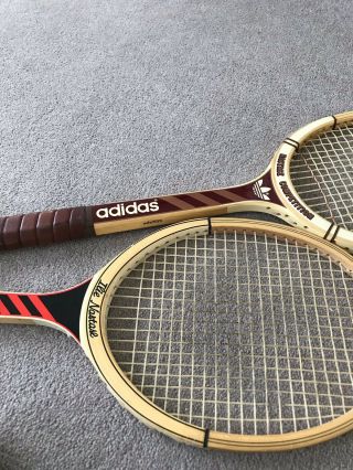 Vintage Wooden Adidas Nastase Tennis Racket X2 6