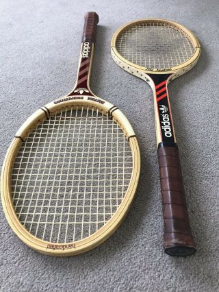 Vintage Wooden Adidas Nastase Tennis Racket X2 8