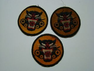 Vintage Wwii (3) Us Army Ground Forces Military Insignia Cloth Patches