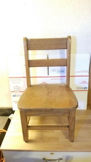 Vintage Solid Oak Childs School,  Church Chair.  Very Sturdy