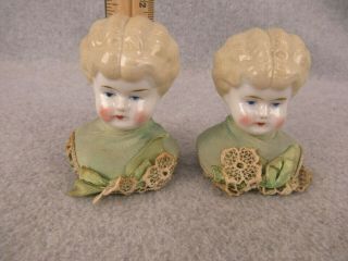 3 " Antique German China Shoulder Head Dolls (heads Only) For Doll Making