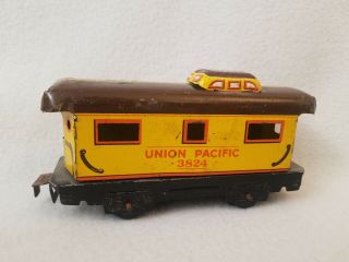 Vintage Marx Tin Litho Union Pacific Railroad Train Caboose Car O Scale 3824