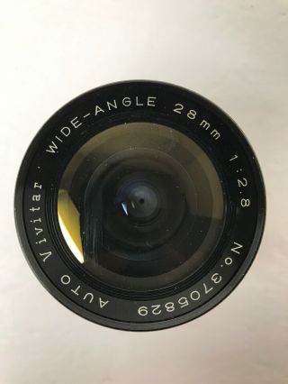 Vintage Vivitar 28mm 1:2.  8 Wide Angle Lens No.  3705829