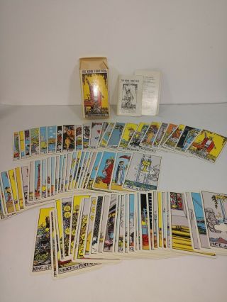 The Rider Tarot Deck Vintage 1971 Switzerland Waite Cards Full Set 78 Cards