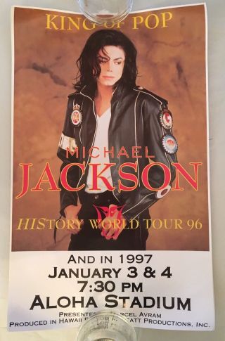 Vintage Official Michael Jackson Promo Poster 1997 History Tour Hawaii