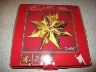 Vintage Brass Illuminated Christmas Tree Star Topper 12 "