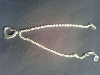 Vintage Tiffany Co.  Sterling Silver Bracelet Peretti 7.  5 Inches W/ Heart 2.  6 Gr