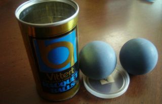 Vintage Vittert Usa Gold Label Blue Racquet Balls In Tin