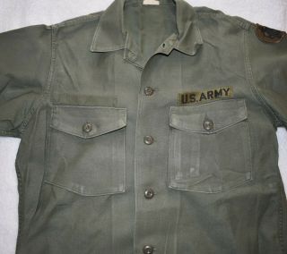 VINTAGE VIETNAM US ARMY SATEEN SHIRT OG 107 METAL STAR BUTTONS PATCHES 2