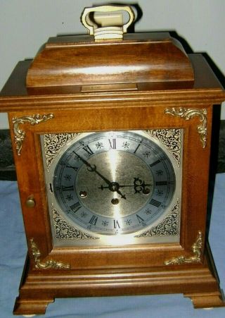 Vintage  Hamilton  Westminster - Chime In Dark Walnut Finish Mantel Clock