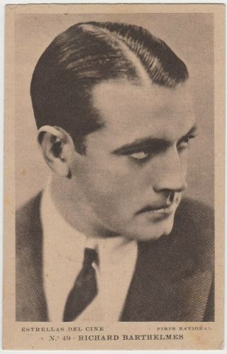 Richard Barthelmess Vintage 1930s Estrellas Del Cine 49 Postcard From Spain E3